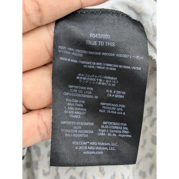 Volcom Leopard Print Babydoll Cami Top Women Size XS Coastal Y2K Boho Festival - Picture 7 of 8